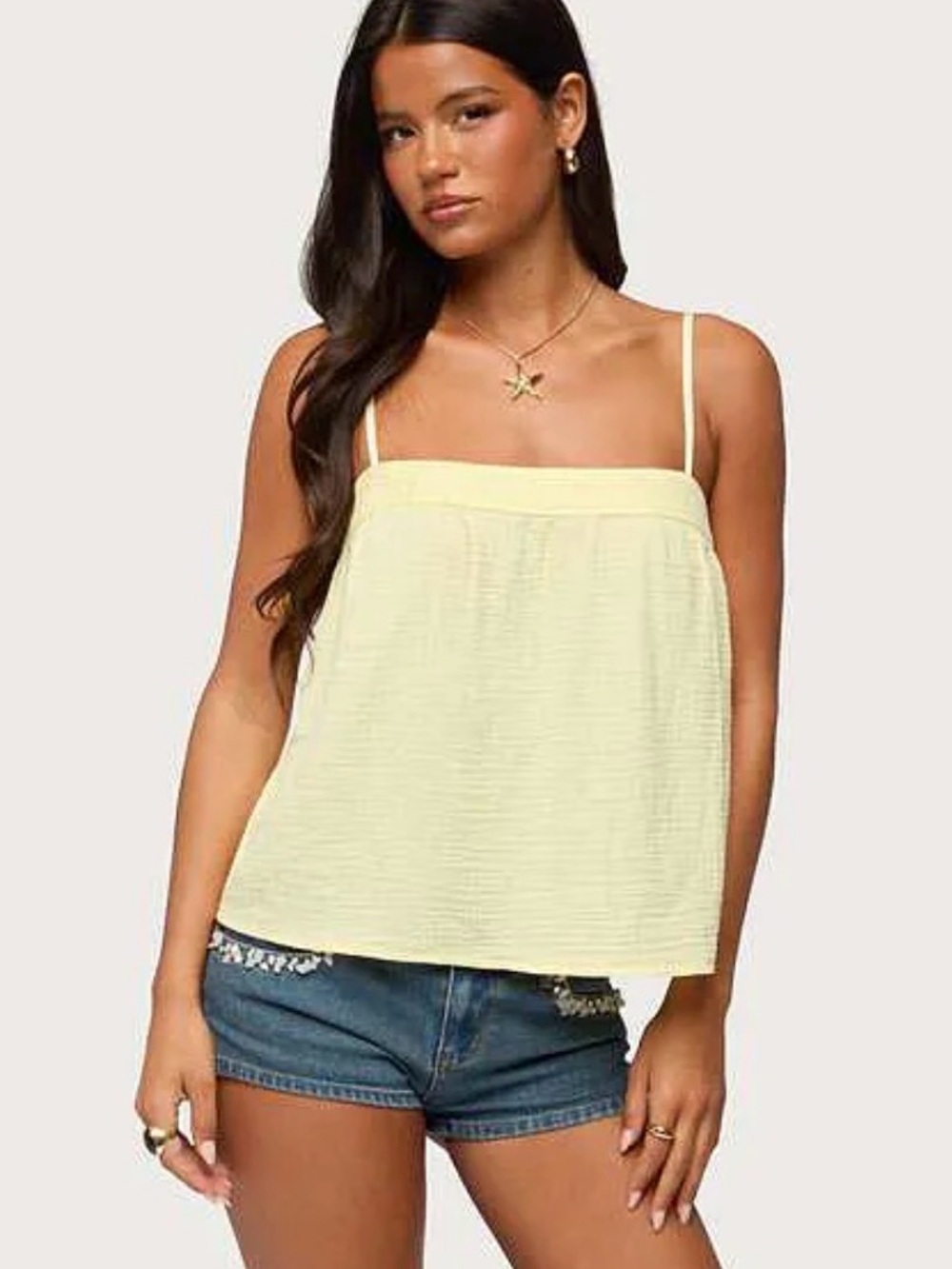 Edikted Pale Yellow Spaghetti Strap Camisole
